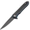Artisan Cutlery Shark Flipper Folding Knife, S35VN, CF W/Blue Liner, 1707PBCF