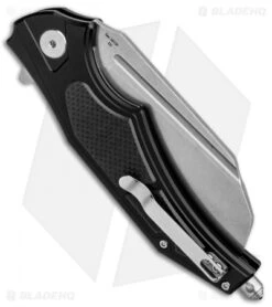 Artisan Cutlery Apache Liner Lock Knife Black/Black G-10 (3.5" Stonewash) -Artisan Cutlery Shop Artisan Apache LL Black Black G 10 SW ATZ1813PBBK BHQ 87133 jr side