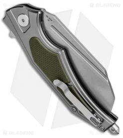 Artisan Cutlery Apache Liner Lock Knife Gray/Green G-10 (3.5" Stonewash) -Artisan Cutlery Shop Artisan Apache LL Gray Green G 10 SW ATZ1813PGGN BHQ 87136 jr side