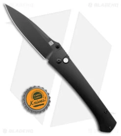 Artisan Cutlery Andromeda Button Lock Knife Black Titanium (3.5" Black) -Artisan Cutlery Shop Artisan Cutlery Anromeda Button Black Ti Black BHQ 174988 jr bottlecap