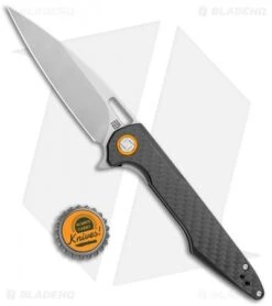 Artisan Cutlery Archaeo Liner Lock Flipper Knife Black CF (3.75" Stonewash) -Artisan Cutlery Shop Artisan Cutlery Archaeo LL Black CF SW ATZ1821PCF BHQ 102878 jr bottlecap