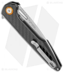 Artisan Cutlery Archaeo Liner Lock Flipper Knife Black CF (3.75" Stonewash) -Artisan Cutlery Shop Artisan Cutlery Archaeo LL Black CF SW ATZ1821PCF BHQ 102878 jr side