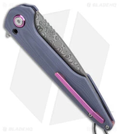 Artisan Cutlery Archaeo Liner Lock Knife Blue G-10 (3.5" Damascus) ATZ1821NL-BUC -Artisan Cutlery Shop Artisan Cutlery Archaeo LL Blue G 10 Damascus BHQ 154081 jr side