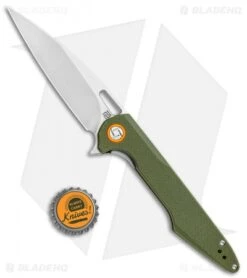 Artisan Cutlery Archaeo Liner Lock Flipper Knife OD Green G-10 (3.75" Stonewash) -Artisan Cutlery Shop Artisan Cutlery Archaeo LL Flipper OD Green G 10 SW ATZ1821PGNF BHQ 102879 jr bottlecap