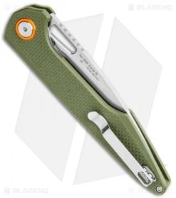 Artisan Cutlery Archaeo Liner Lock Flipper Knife OD Green G-10 (3.75" Stonewash) -Artisan Cutlery Shop Artisan Cutlery Archaeo LL Flipper OD Green G 10 SW ATZ1821PGNF BHQ 102879 jr side