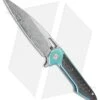 Artisan Cutlery Archaeo Frame Lock Flipper Knife Teal Ti/CF (3.8" Damascus) -Artisan Cutlery Shop Artisan Cutlery Archaeo LL Teal Ti CF Damascus BHQ 93334 jr