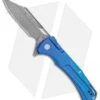Artisan Cutlery Blowback Recoil-Lock Knife Blue Titanium (3.7" Damascus) -Artisan Cutlery Shop Artisan Cutlery Blowback Recoil Lock Blue Ti Damascus 1822G BU BHQ 113186 jr