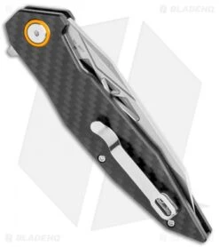 Artisan Cutlery Cygnus Liner Lock Knife Black Carbon Fiber (3.54" Satin) -Artisan Cutlery Shop Artisan Cutlery Cygnus LL CF Satin ATZ1827PCF BHQ 97571 jr side