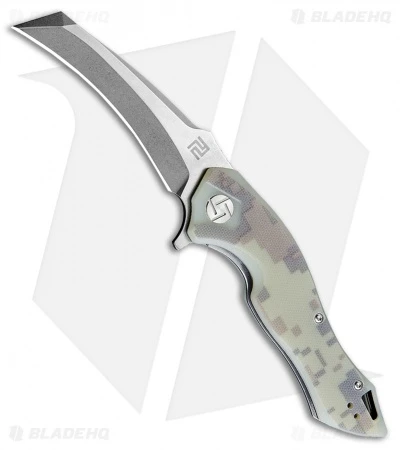 Artisan Cutlery Eagle Liner Lock Knife Green Camo G-10 (3.46" Stonewash D2) 3 Artisan Cutlery Eagle Liner Lock Knife Green Camo G-10 (3.46" Stonewash D2)