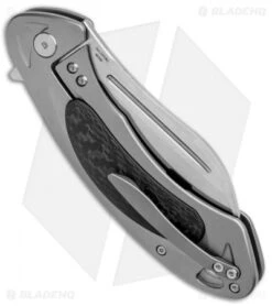 Artisan Cutlery Eterno Frame Lock Knife Gray Ti/CF (3.5" Satin) -Artisan Cutlery Shop Artisan Cutlery Eterno LL Gray Ti CF Satin ATZ1818GGYM BHQ 90067 jr side