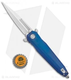 Artisan Cutlery Hornet Frame Lock Knife Blue Titanium (3.5" Satin S35VN) -Artisan Cutlery Shop Artisan Cutlery Hornet LL Blue Ti Satin 1810G BUS BHQ 90019 jr bottlecap