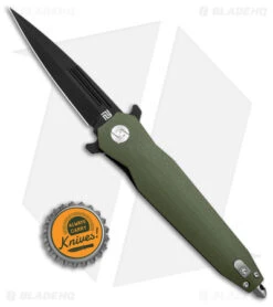Artisan Cutlery Hornet Liner Lock Knife Smooth OD Green G-10 (3.54" Black D2) -Artisan Cutlery Shop Artisan Cutlery Hornet LL OD Green G 10 Black BHQ 95788 jr bottlecap