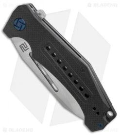 Artisan Cutlery Jungle Liner Lock Knife Textured Black G-10 (3.8" Stonewash) -Artisan Cutlery Shop Artisan Cutlery Jungle Black G10 SW BHQ 87205 er spine