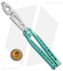 Artisan Cutlery Kinetic-Tool Automatic Butterfly Tool Green Titanium (4" SW) -Artisan Cutlery Shop Artisan Cutlery Kinetic Tool Auto Butterfly Green Ti SW BHQ 1120 jr bottlecap