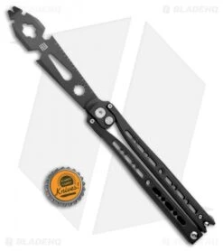 Artisan Cutlery Kinetic-Tool Automatic Butterfly Tool Black Aluminum (4" Black) -Artisan Cutlery Shop Artisan Cutlery Kinetic Tool Auto Butterfly Tool Black Aluminum Black 1831P BK BHQ 107383 jr bottlecap