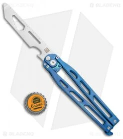 Artisan Cutlery Kinetic-Tool Automatic Butterfly Tool Blue Ti (4" Satin) -Artisan Cutlery Shop Artisan Cutlery Kinetic Tool Auto Butterfly Tool Gray Blue Ti Satin 1823G BU BHQ 94496 jr bottlecap