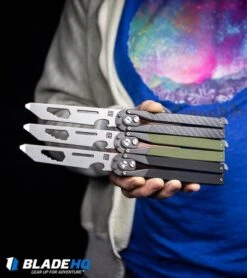 Artisan Cutlery Kinetic-Tool Automatic Butterfly Tool OD Green G-10 (4" Satin) -Artisan Cutlery Shop Artisan Cutlery Kinetic Tool Automatic Butterfly Tool OD Green G 10 Satin BHQ 94497 kp in hand web 1