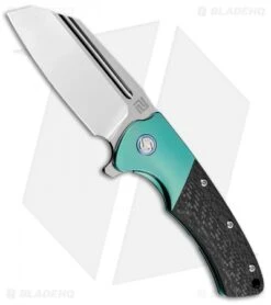 Artisan Cutlery Mastiff Frame Lock Knife Green CF/Ti (3.5" Satin CPM-S35VN)