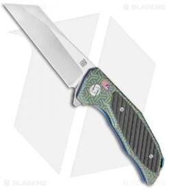 Artisan Cutlery Megahawk Frame Lock Knife Blue Ti/CF (3.9" Satin CPM-S35VN)