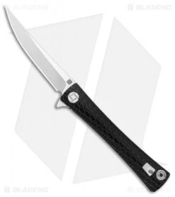 Artisan Cutlery S Waistline Frame Lock Knife Black Titanium (4" Satin M390)