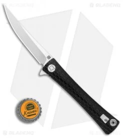 Artisan Cutlery S Waistline Frame Lock Knife Black Titanium (4" Satin M390) -Artisan Cutlery Shop Artisan Cutlery S Waistline Black Ti Satin BHQ 87219 er bottlecap