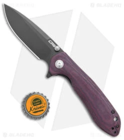 CJRB Scoria Liner Lock Knife Burgundy Micarta (3.5" Black) -Artisan Cutlery Shop Artisan Cutlery Scoria Folding Red Micarta Black BHQ 139319 jr bottlecap