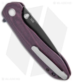 CJRB Scoria Liner Lock Knife Burgundy Micarta (3.5" Black) -Artisan Cutlery Shop Artisan Cutlery Scoria Folding Red Micarta Black BHQ 139319 jr side