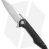 Artisan Cutlery Small Archaeo Frame Lock Flipper Knife Black Ti/CF (3" Damascus)