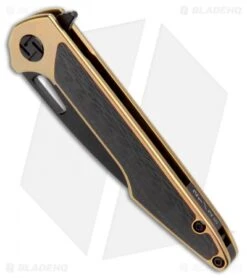 Artisan Cutlery Small Archaeo Frame Lock Flipper Knife Gold/CF (3"Black) -Artisan Cutlery Shop Artisan Cutlery Small Archaeo FL FL Gold CF Black 1821GS BKD BHQ 99411 jr spine