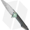 Artisan Cutlery Small Archaeo Frame Lock Flipper Knife Blue/Green (3" Damascus)