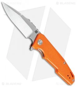 Artisan Cutlery Small Predator Liner Lock Knife Orange G-10 (3" Stonewash)