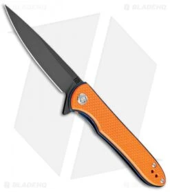 Artisan Cutlery Small Shark Liner Lock Knife Orange G-10 (3" Black) 1707PS-BOEF