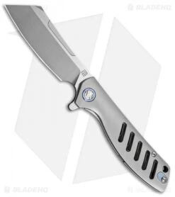 Artisan Cutlery Small Tomahawk Frame Lock Knife Gray Titanium (3" Satin M390)
