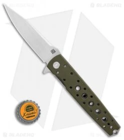 Artisan Cutlery Virginia Liner Lock Knife Green G-10 (3.8" Satin) -Artisan Cutlery Shop Artisan Cutlery Virginia Green G10 Satin BHQ 87119 er bottlecap