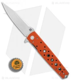 Artisan Cutlery Virginia Liner Lock Knife Orange G-10 (3.8" Satin) -Artisan Cutlery Shop Artisan Cutlery Virginia Orange Satin BHQ 87301 er bottlecap