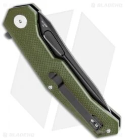 Artisan Cutlery Zumwalt Liner Lock Knife Textured OD Green G-10 (3.8" Black) -Artisan Cutlery Shop Artisan Cutlery Zumwalt LL Textured OD Green G 10 Black ATZ1808PBGNF BHQ 95783 jr side