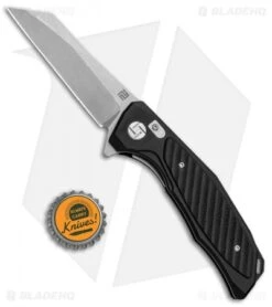 Artisan Cutlery Megahawk Liner Lock Knife Black/Black G-10 (3.9" Stonewash) -Artisan Cutlery Shop Artisan Falcon Wharncliffe LL Black Black G 10 SW ATZ1809PBBK BHQ 87124 jr bottlecap