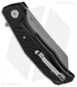 Artisan Cutlery Megahawk Liner Lock Knife Black/Black G-10 (3.9" Stonewash) -Artisan Cutlery Shop Artisan Falcon Wharncliffe LL Black Black G 10 SW ATZ1809PBBK BHQ 87124 jr side