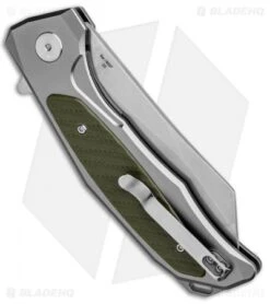 Artisan Cutlery Megahawk Liner Lock Knife Gray/Green G-10 (3.9" Stonewash) -Artisan Cutlery Shop Artisan Falcon Wharncliffe LL Gray Green G 10 SW ATZ1809PGGN BHQ 87129 jr side
