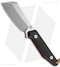 Artisan Osprey Fixed Blade Knife Black G-10 + Red (4" Stonewash)