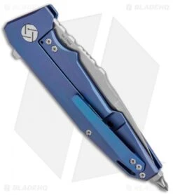 Artisan Cutlery Predator Frame Lock Knife Blue Titanium (3.75" SW) 1706G-BU -Artisan Cutlery Shop Artisan Predator Blue Ti S35VN 1706GBU BHQ 85008 jr side