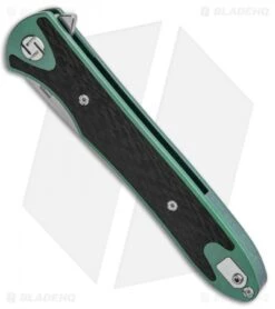 Artisan Cutlery Shark Liner Lock Knife CF/Green Ti (4" Stonewash) 1707G-GN -Artisan Cutlery Shop Artisan Shark Green Titanium Large S35VN 1707GGN BHQ 85019 jr spine