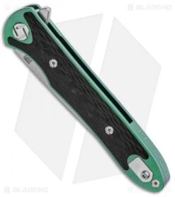 Artisan Cutlery Shark Liner Lock Knife CF/Green Ti (3" Stonewash) 1707GS-GN -Artisan Cutlery Shop Artisan Shark Green Titanium S35VN 1707GSGN BHQ 85023 jr spine