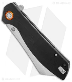 Artisan Cutlery Tomahawk Liner Lock Knife Smooth Black G-10 (3.8" Stonewash) -Artisan Cutlery Shop Artisan Tomahawk Black G10 SW BHQ 87137 er spine