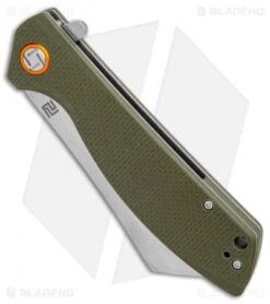 Artisan Cutlery Tomahawk Liner Lock Knife Green G-10 (3.8" Stonewash) -Artisan Cutlery Shop Artisan Tomahawk Green G10 SW BHQ 87139 er spine