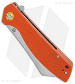Artisan Cutlery Tomahawk Liner Lock Knife Orange G-10 (3.8" Stonewash) -Artisan Cutlery Shop Artisan Tomahawk Orange G10 SW BHQ 87140 er spine