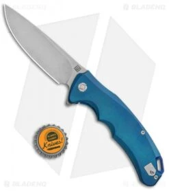 Artisan Cutlery Tradition Frame Lock Knife Blue Titanium (3.8" Stonewash) -Artisan Cutlery Shop Artisan Tradition Blue Ti S35VN 1702G BU BHQ 84983 jr bottlecap