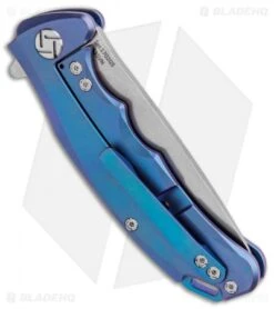 Artisan Cutlery Tradition Frame Lock Knife Blue Titanium (3" Stonewash) 8 Artisan Cutlery Tradition Frame Lock Knife Blue Titanium (3" Stonewash) -Artisan Cutlery Shop Artisan Tradition Mini Blue Ti S35VN 1702GS BU BHQ 84987 jr side