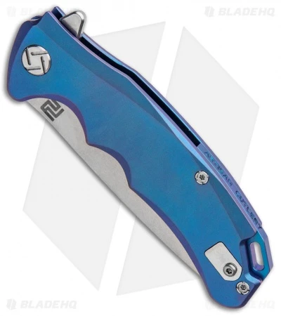 Artisan Cutlery Tradition Frame Lock Knife Blue Titanium (3" Stonewash) 4 Artisan Cutlery Tradition Frame Lock Knife Blue Titanium (3" Stonewash) - Image 2