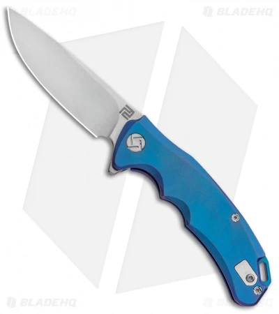 Artisan Cutlery Tradition Frame Lock Knife Blue Titanium (3" Stonewash) 3 Artisan Cutlery Tradition Frame Lock Knife Blue Titanium (3" Stonewash)
